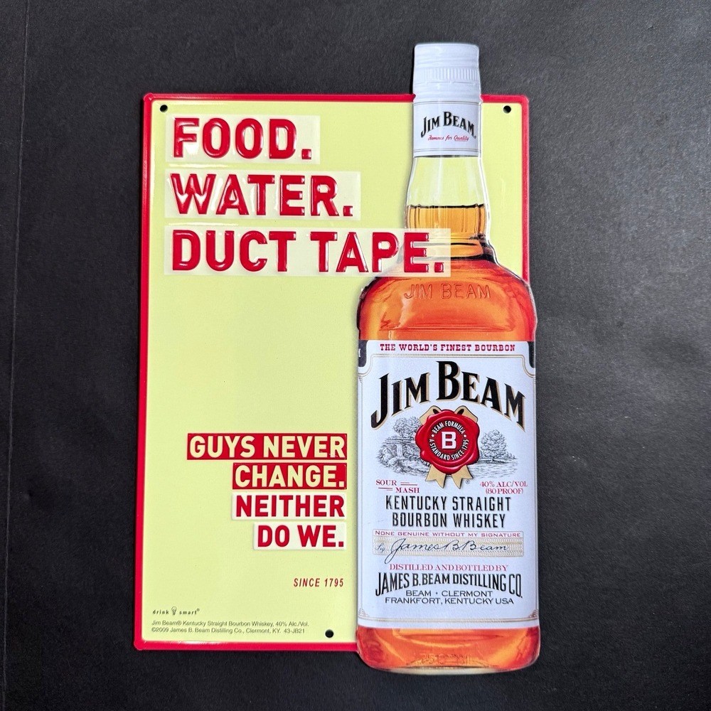 Jim Beam Bourbon Whiskey Metal Sign Bar Man Cave Wall Art Advertising Kentucky